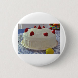 Badge Rond 5 Cm Gâteau de fraise