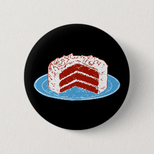 Badge Rond 5 Cm Gâteau de velours rouge