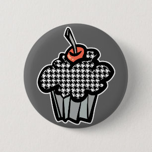 Badge Rond 5 Cm gâteau houndstooth