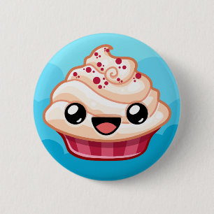 Badge Rond 5 Cm Gâteau rouge/blanc - Happy Jump
