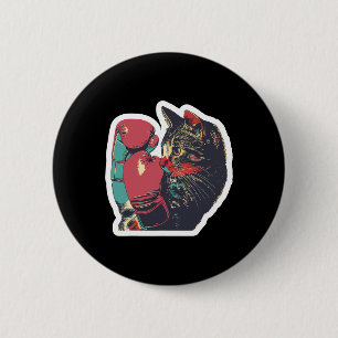Badge Rond 5 Cm Gatito De Boxeo Cool Boxer Cat Boxer Gants Et C