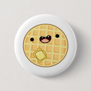 Badge Rond 5 Cm gaufre au beurre de Cute Kawaii