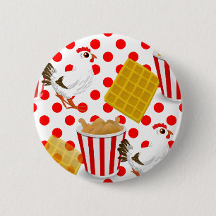 Badge Rond 5 Cm gaufres de poulet