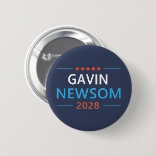 Badge Rond 5 Cm Gavin Newsom 2028 Pour Président