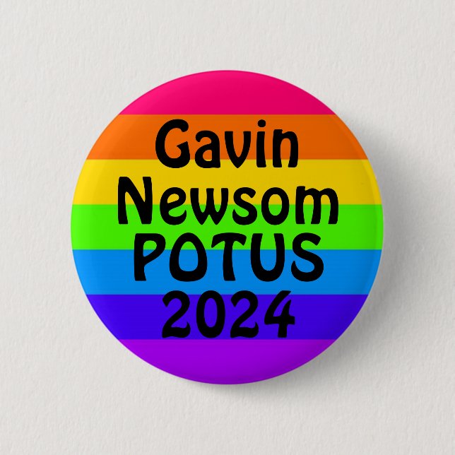 Badge Rond 5 Cm Gavin Newsom POTUS 2024 (Devant)