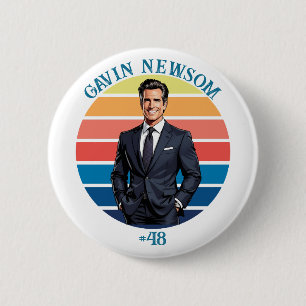 Badge Rond 5 Cm Gavin Newsom Vintage #48