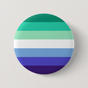 Badge Rond 5 Cm Gay Man Masc Masculine Vert Blue Pride Drapeau Que