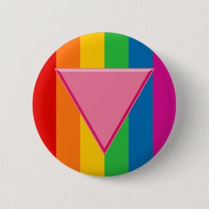Badge Rond 5 Cm Gay Pride Pink Triangle