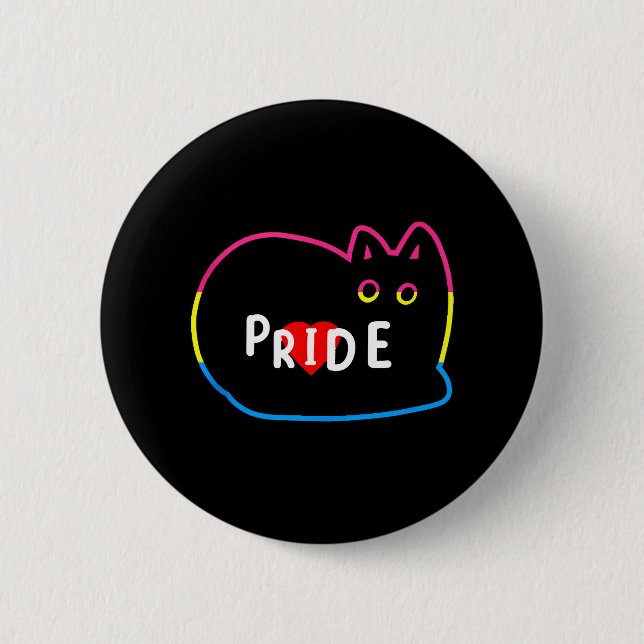 Badge Rond 5 Cm Gay pride transexuel Rainbow Cat Kitten Lover LGBT (Devant)
