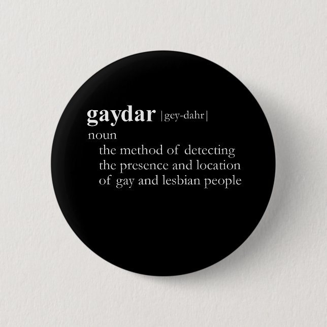 Badge Rond 5 Cm GAYDAR (définition) (Devant)