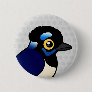 Badge Rond 5 Cm Geai Peluche-crêté de Birdorable