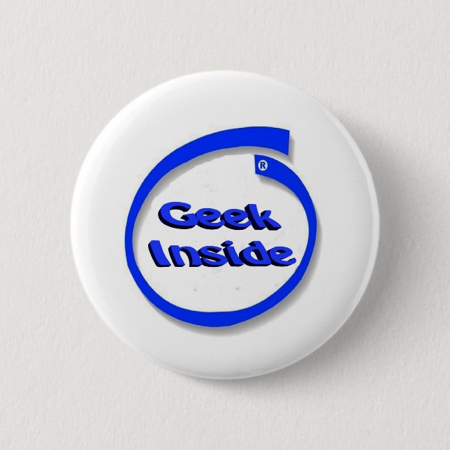 Badge Rond 5 Cm Geek à l'intérieur de bouton (Devant)