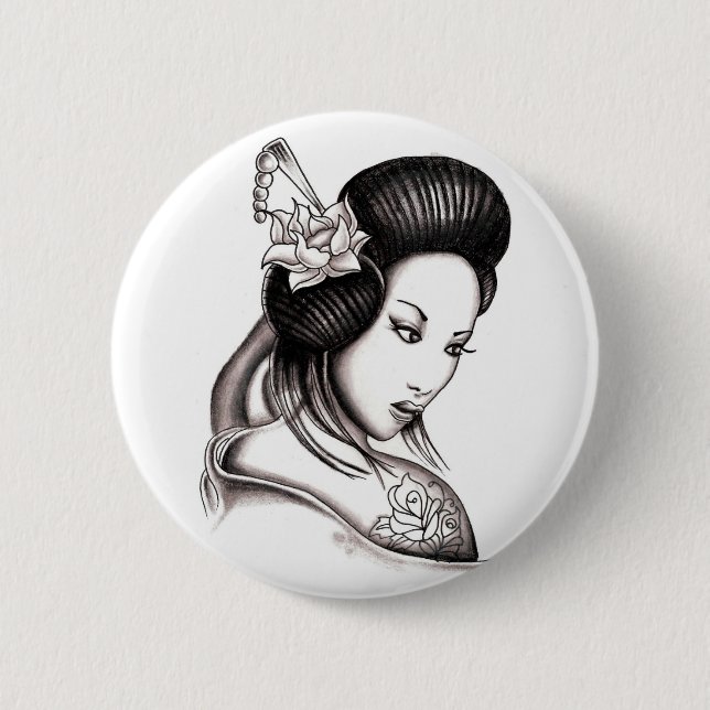 Badge Rond 5 Cm geisha (Devant)
