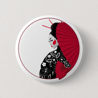 Badge Rond 5 Cm Geisha