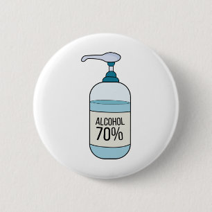 Badge Rond 5 Cm Gel Sanitizer à la main avec 70% d'alcool