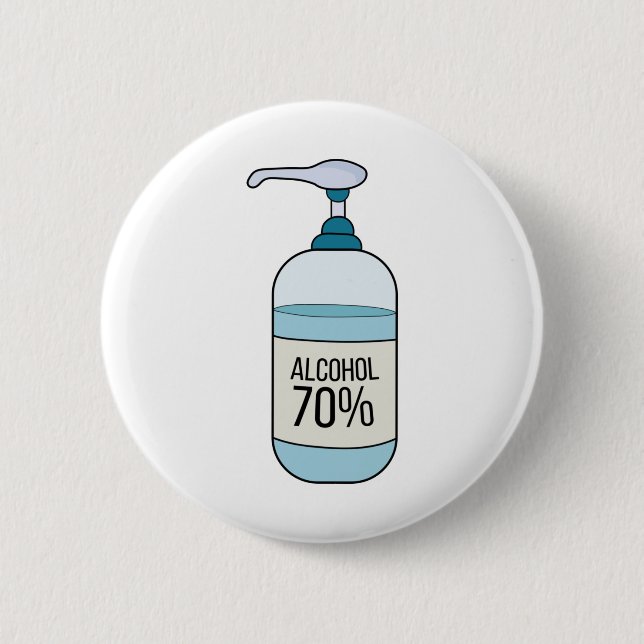 Badge Rond 5 Cm Gel Sanitizer à la main avec 70% d'alcool (Devant)