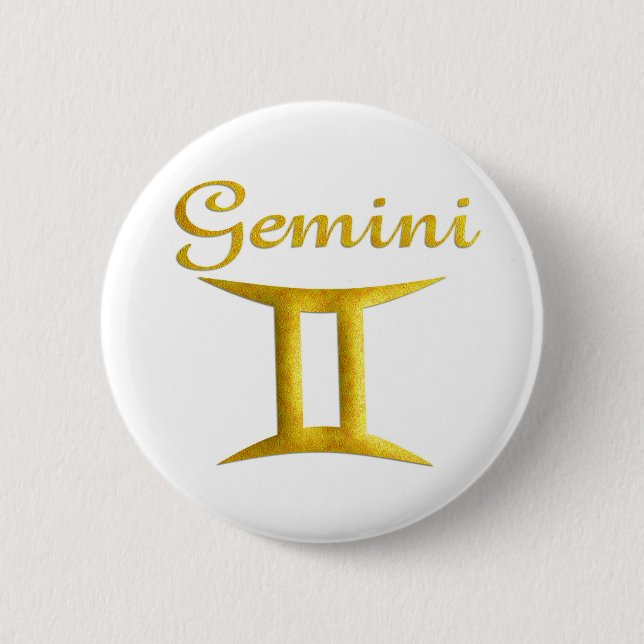 Badge Rond 5 Cm Gémeaux (Devant)