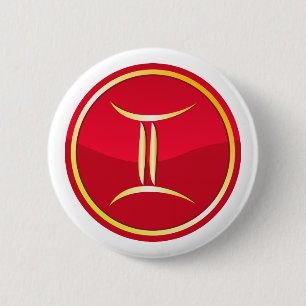 Badge Rond 5 Cm Gémeaux - signes de zodiaque