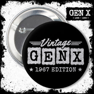 Badge Rond 5 Cm Gen X Generation Gen Xer Né 1967 Gen X Anniversair