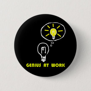 BADGE ROND 5 CM GÉNIE AU TRAVAIL