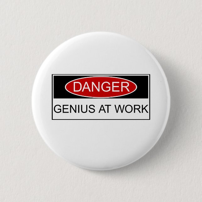 Badge Rond 5 Cm Génie de danger au travail (Devant)
