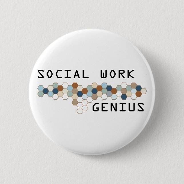 Badge Rond 5 Cm Génie de travail social (Devant)