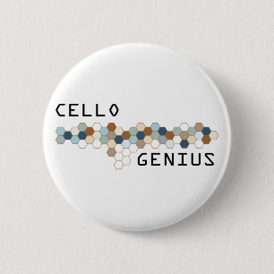 Badge Rond 5 Cm Génie de violoncelle