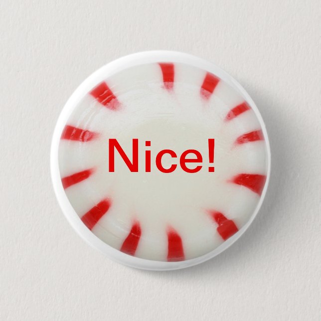 Badge Rond 5 Cm Gentil ! Bouton de vacances - vilain ou (Devant)