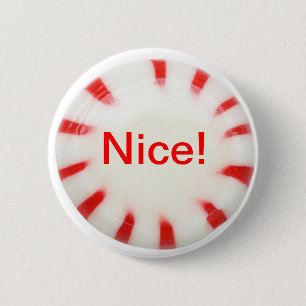 Badge Rond 5 Cm Gentil ! Bouton de vacances - vilain ou