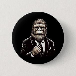 Badge Rond 5 Cm Gentleman Sasquatch - Funny Bigfoot