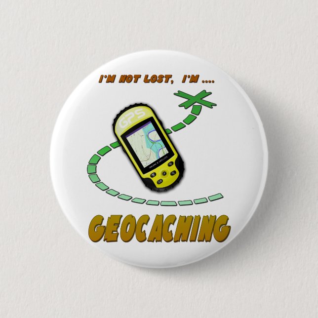 Badge Rond 5 Cm Geocaching (Devant)