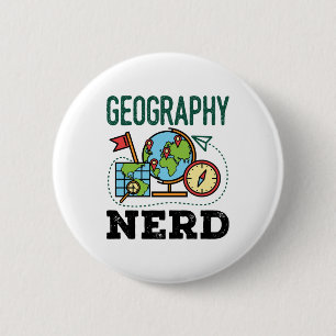 Badge Rond 5 Cm Géographie Nerd