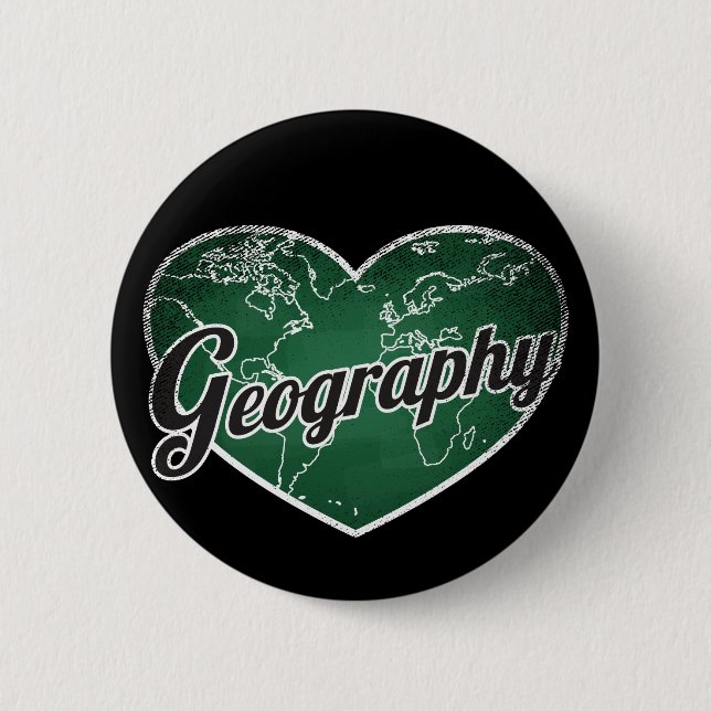 Badge Rond 5 Cm Géographie Retro Coeur Blackboard Love (Devant)