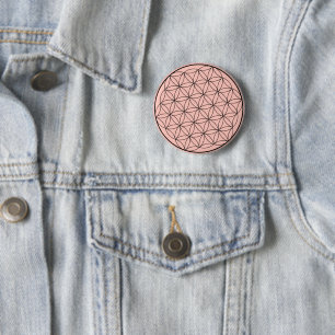 Badge Rond 5 Cm Géométrie sacrée Fleur de Vie holographique