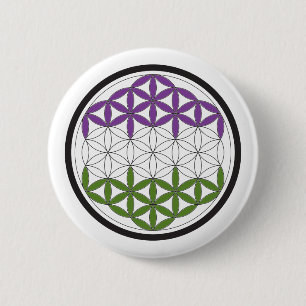 Badge Rond 5 Cm géométrie sacrée genreQueer