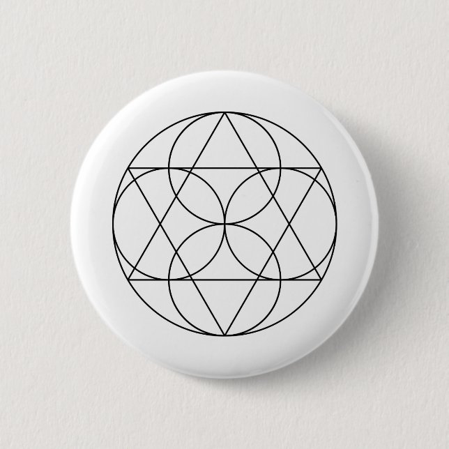 Badge Rond 5 Cm Géométrie sacrée minimaliste moderne Abstraite (Devant)