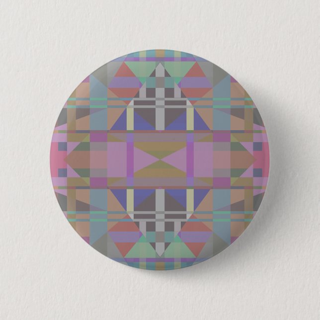 Badge Rond 5 Cm Géométrique vert violet rose (Devant)