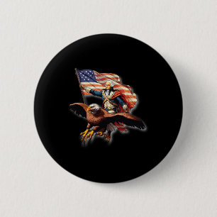 Badge Rond 5 Cm George Washington À cheval Sur Un Aigle Bald Patri