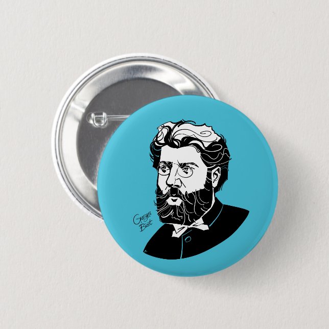 Badge Rond 5 Cm Georges Bizet (Devant & derrière)
