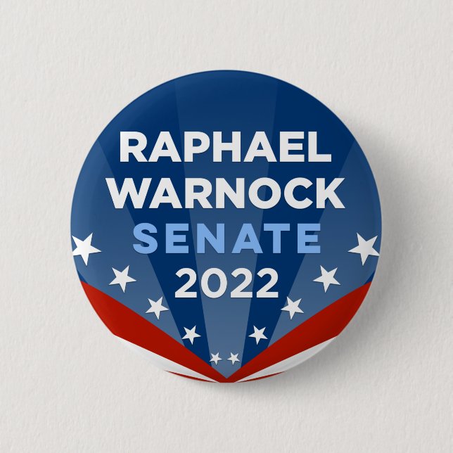 Badge Rond 5 Cm Georgia Raphael Warnock pour le Sénat 2022 (Devant)
