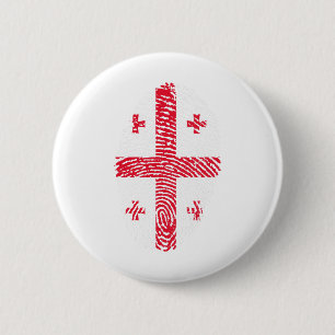 Badge Rond 5 Cm Géorgie Drapeau Empreinte Pays Fierté