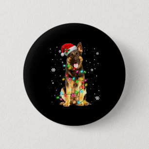 Badge Rond 5 Cm German Shepherd Dog Tree Christmas Sweater Xmas Do