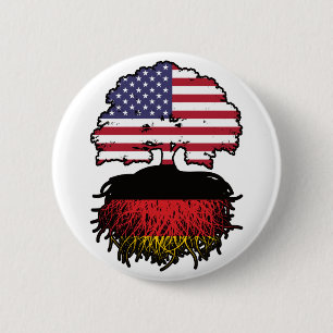 Badge Rond 5 Cm Germany German American États-Unis America