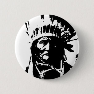 Badge Rond 5 Cm Geronimo noir et blanc