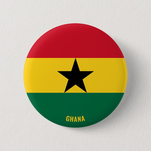 Badge Rond 5 Cm Ghana Drapeau charmant patriotique (Devant)