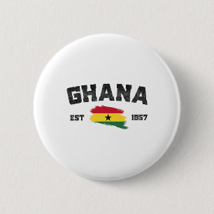 Badge Rond 5 Cm Ghana Est. Jour de l'indépendance du drapeau ghané