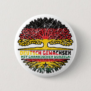 Badge Rond 5 Cm Ghana Ghanéen Allemagne Baum Racine