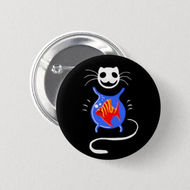 Badge Rond 5 Cm Ghost Kitty Chat (Devant & derrière)