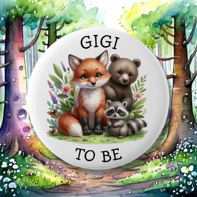 Badge Rond 5 Cm Gigi | Baby shower des créations forestières (Créateur téléchargé)