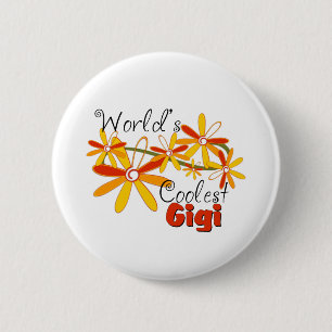 Badge Rond 5 Cm Gigi le plus frais du monde floral